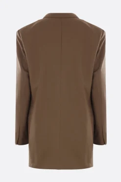 Capispalla>DRIES VAN NOTEN giacca oversize Basti in lana e mohair Marrone