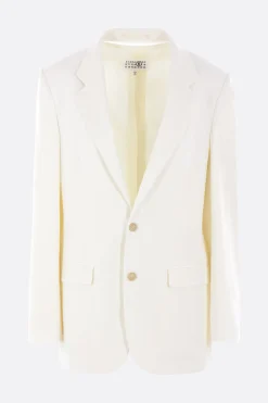 Capispalla>MM6 giacca sartoriale in lana tecnica Bianco