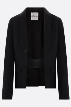 Capispalla>NOIR KEI NINOMIYA giacca smoking in lana mohair Nero