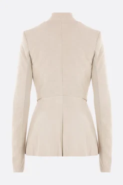 Capispalla>RICK OWENS giacca Strutter in pelle e maglia Bianco
