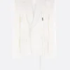 Capispalla>ANN DEMEULEMEESTER giacca Susa in viscosa e pizzo sangallo Bianco