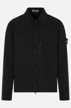 Capispalla>STONE ISLAND giacca-camicia in cotone Nero