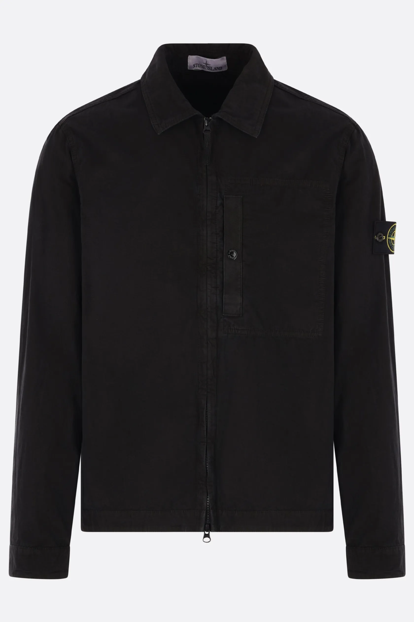 Capispalla>STONE ISLAND giacca-camicia in cotone Nero