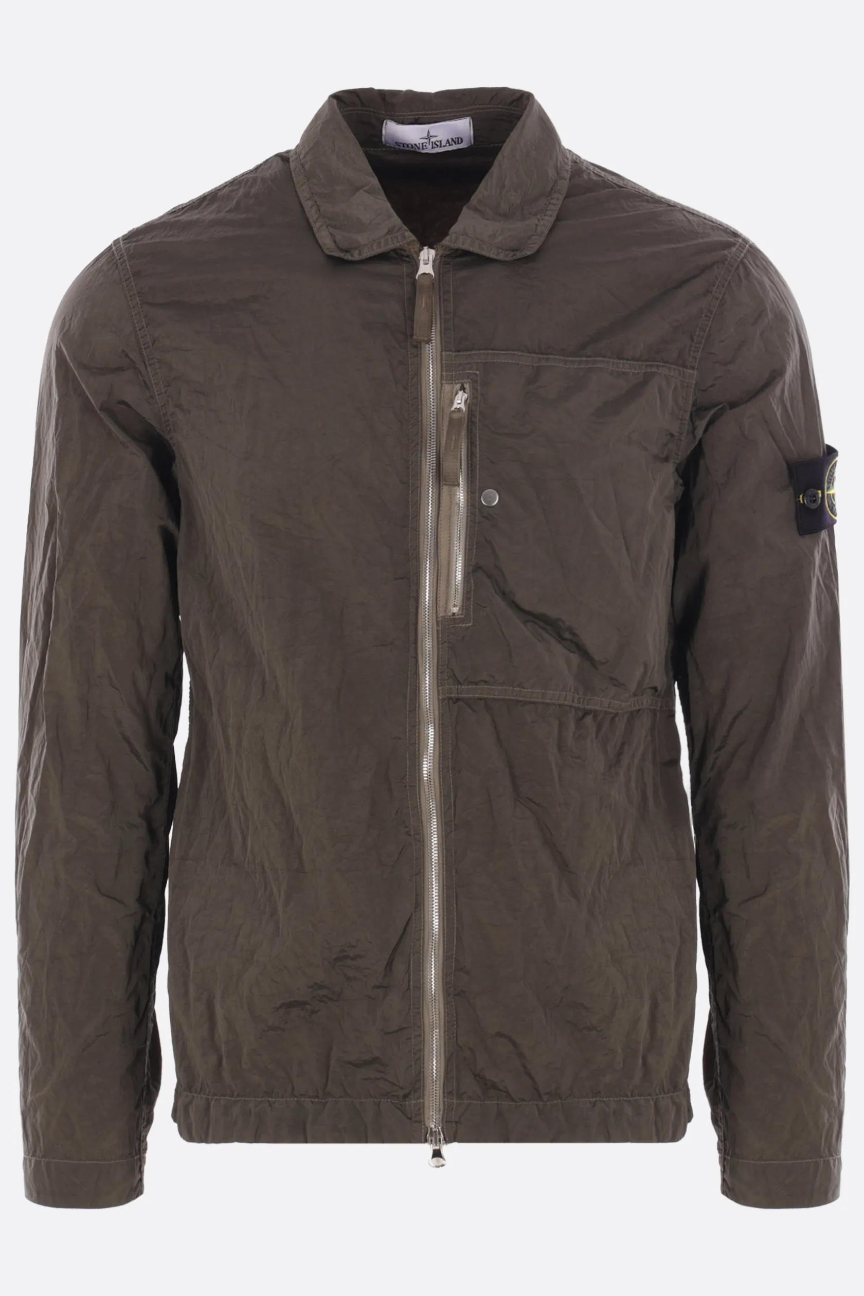 Capispalla>STONE ISLAND giacca-camicia in ECONYL® Verde