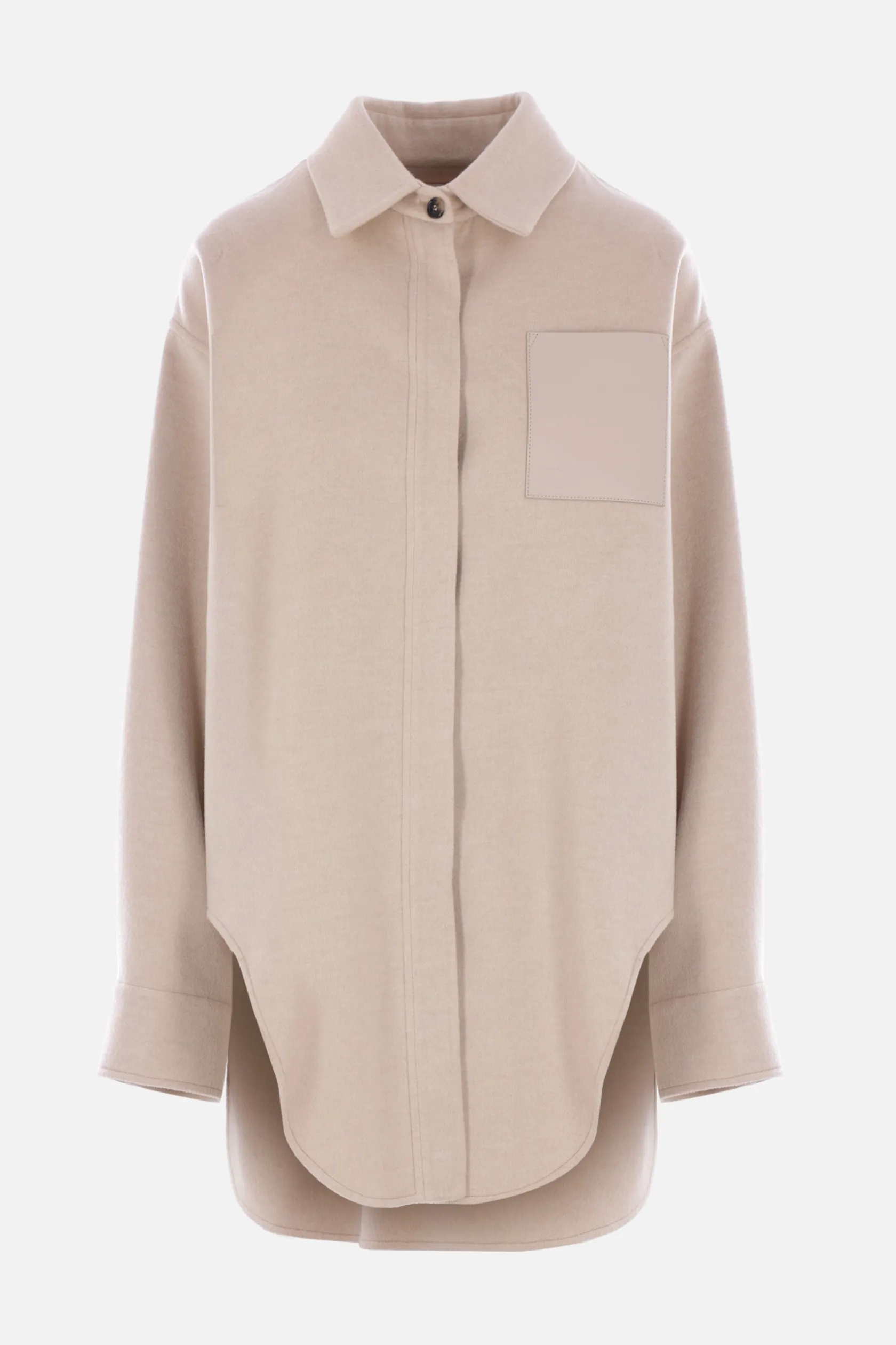 Capispalla>LOEWE giacca-camicia in lana e cashmere Neutro