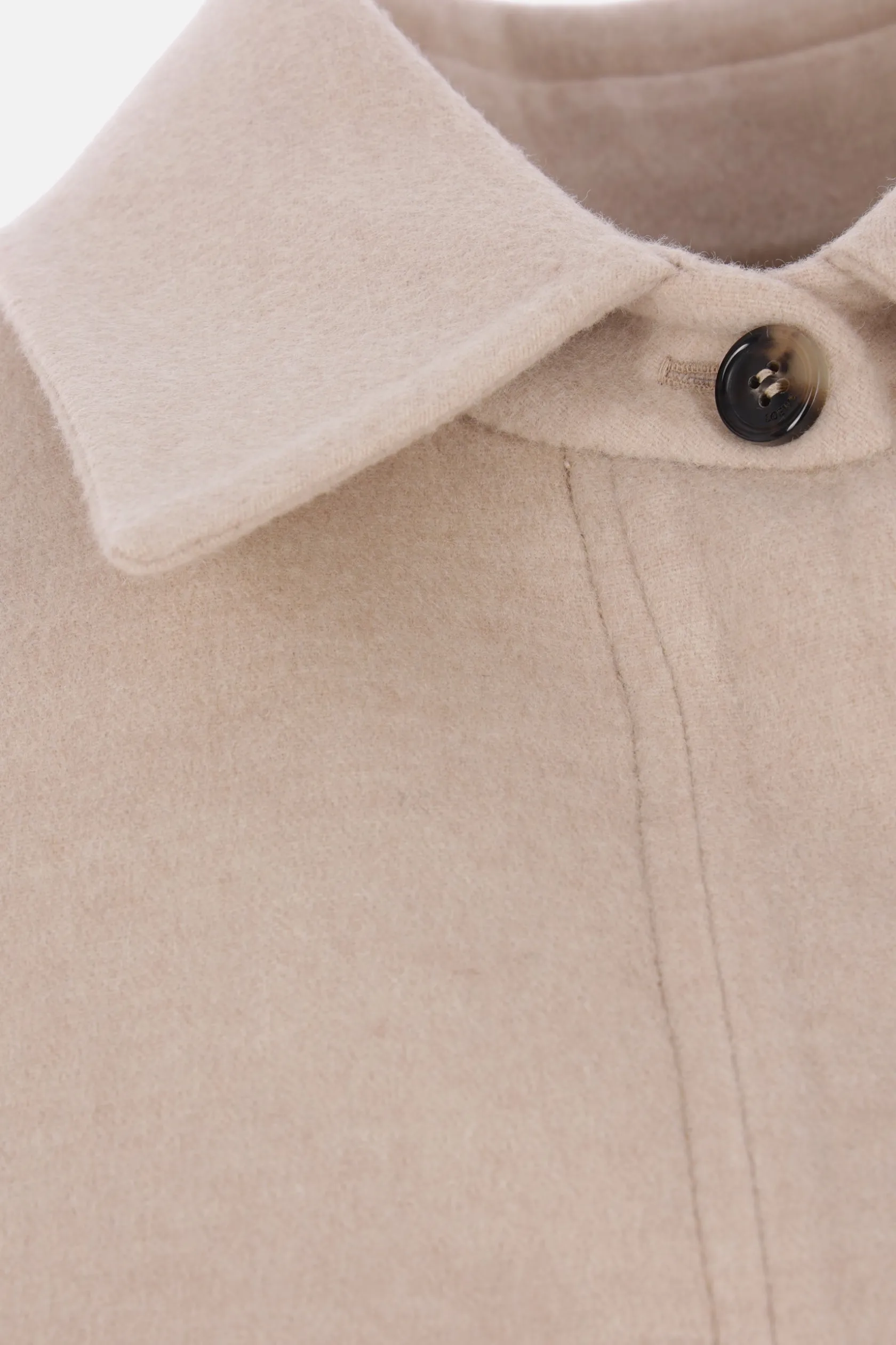 Capispalla>LOEWE giacca-camicia in lana e cashmere Neutro