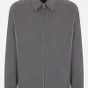 Capispalla>JIL SANDER giacca-camicia in lana leggera Grigio