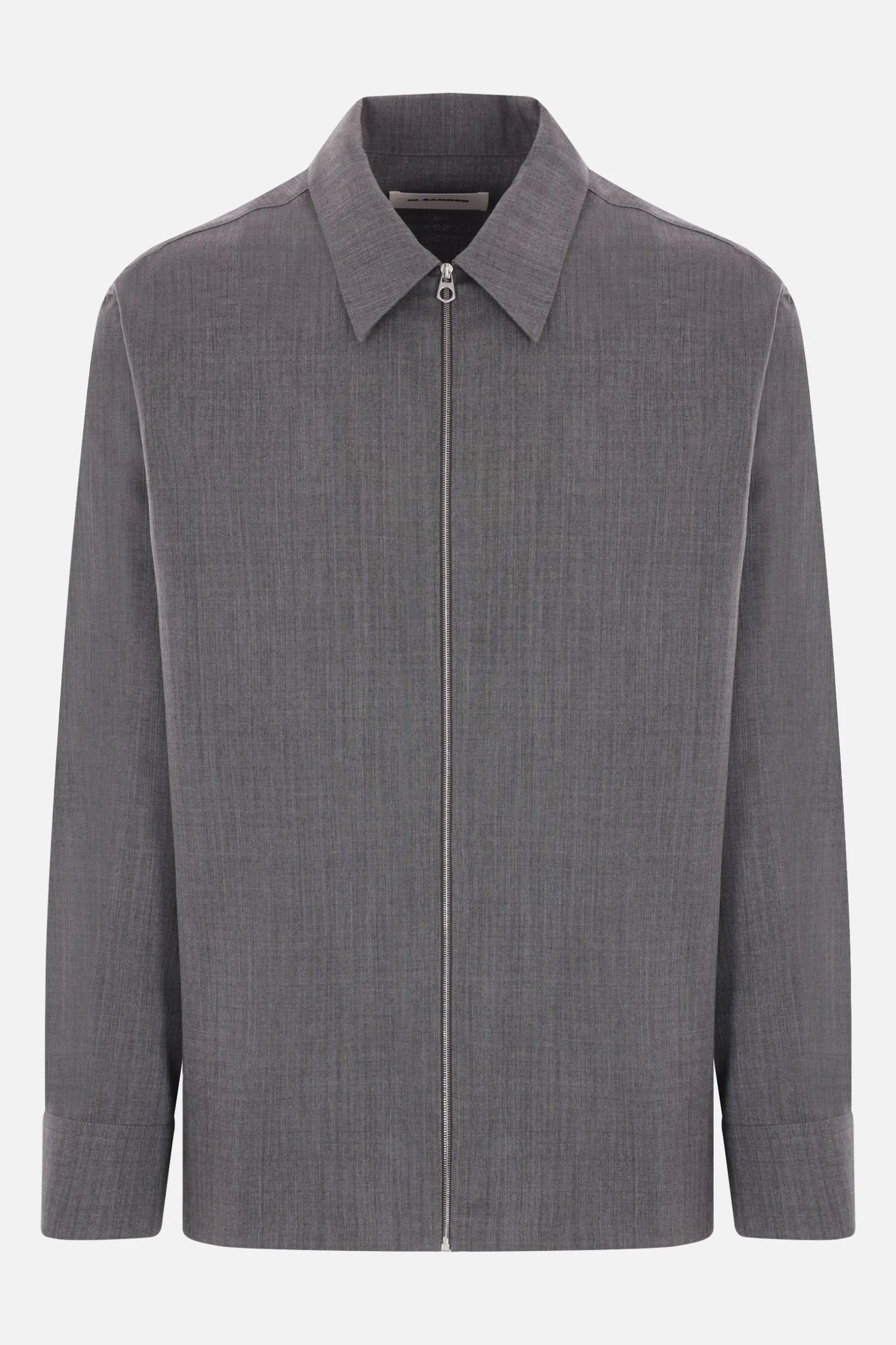 Capispalla>JIL SANDER giacca-camicia in lana leggera Grigio