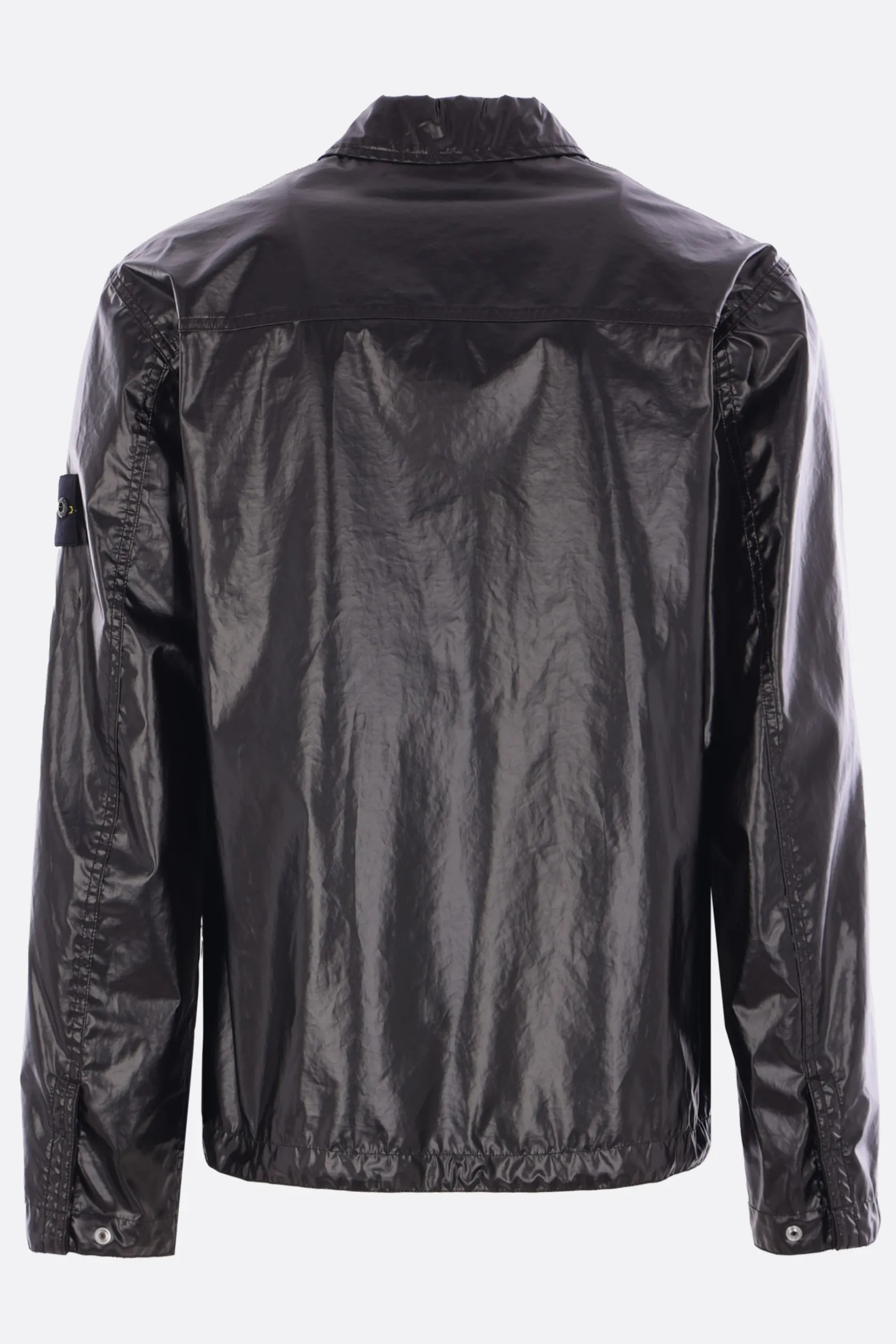 Capispalla>STONE ISLAND giacca-camicia in Mussola Gommata -TC Nero