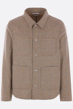 Capispalla>THOM BROWNE giacca-camicia in tweed Marrone