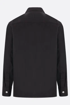 Capispalla>JIL SANDER giacca-camicia in twill di nylon Nero