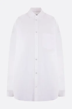 Capispalla>BALENCIAGA giacca-camicia oversize Outerwear in popeline Bianco