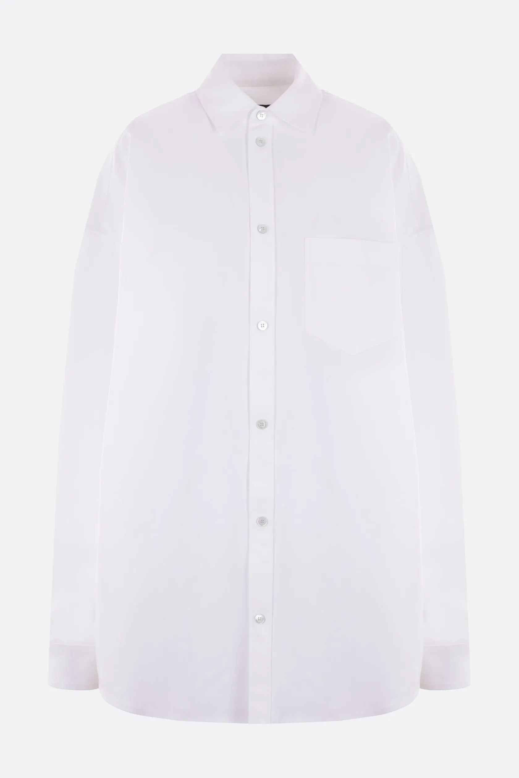Capispalla>BALENCIAGA giacca-camicia oversize Outerwear in popeline Bianco
