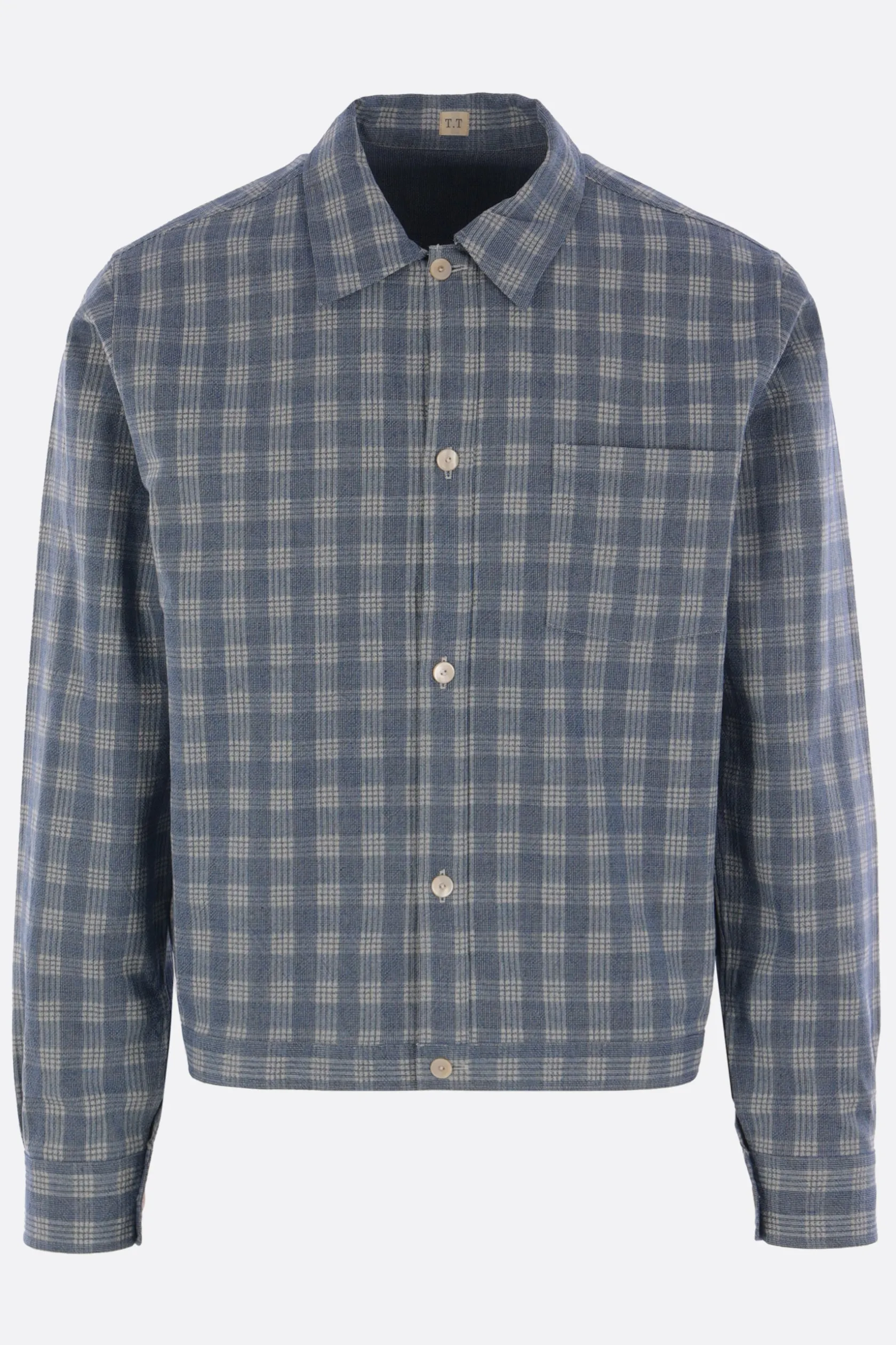 Capispalla>TAIGA TAKAHASHI giacca-camicia Palaka in cotone check Blu