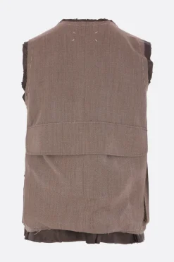 Capispalla>MAISON MARGIELA gilet cargo in lana Verde
