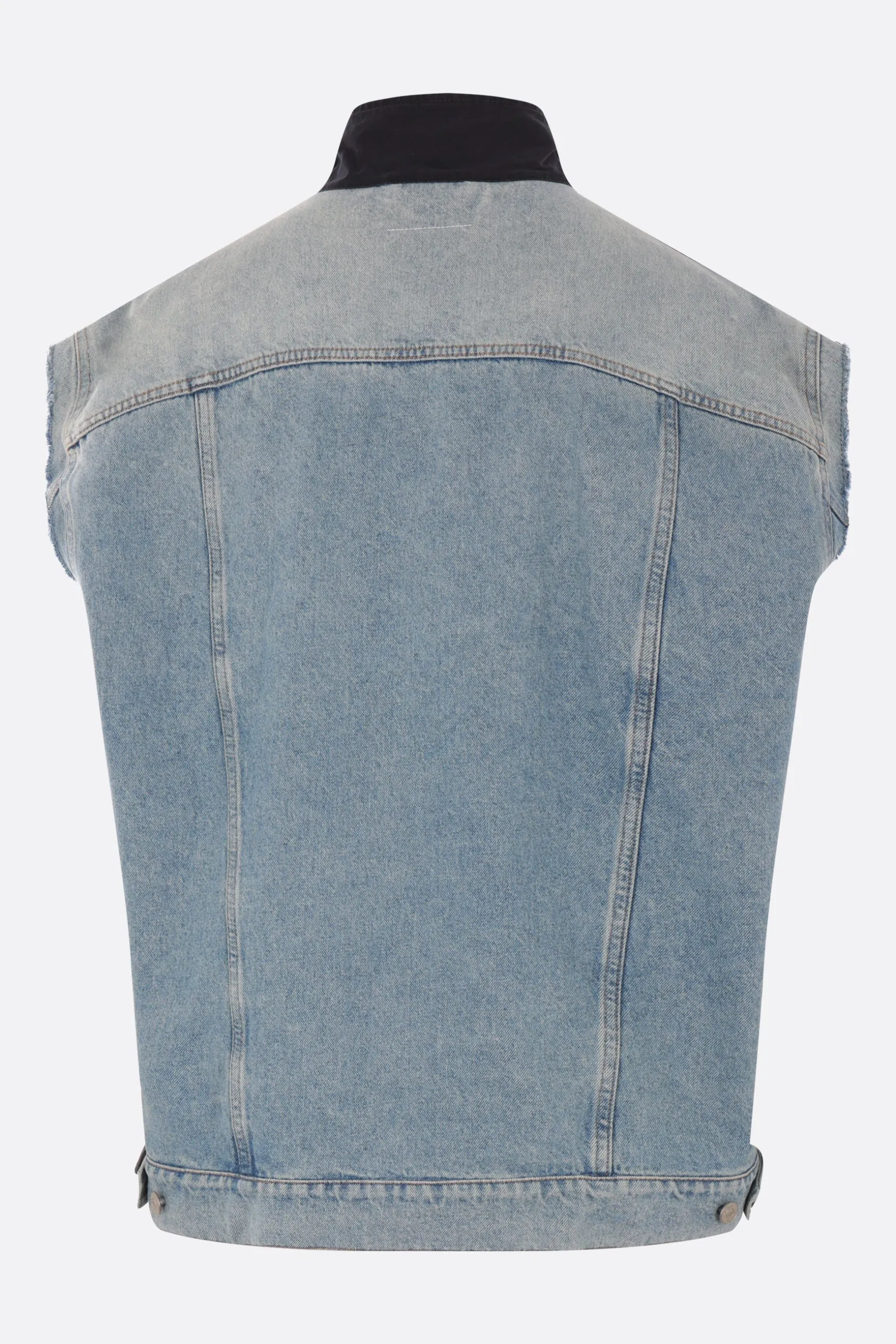 Capispalla>MM6 gilet in canvas e denim Blu