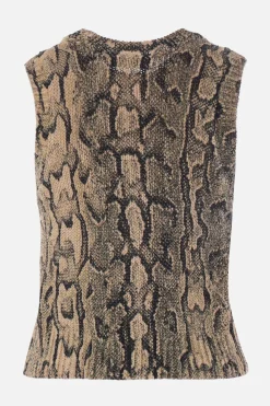Topwear>DRIES VAN NOTEN gilet in maglia a motivo animalier Neutro