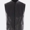 Capispalla>ANN DEMEULEMEESTER gilet monopetto Gia in pelle Nero