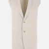 Capispalla>RICK OWENS gilet oversize in denim Bianco