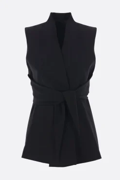 Capispalla>RICK OWENS gilet Strutter in lana Nero