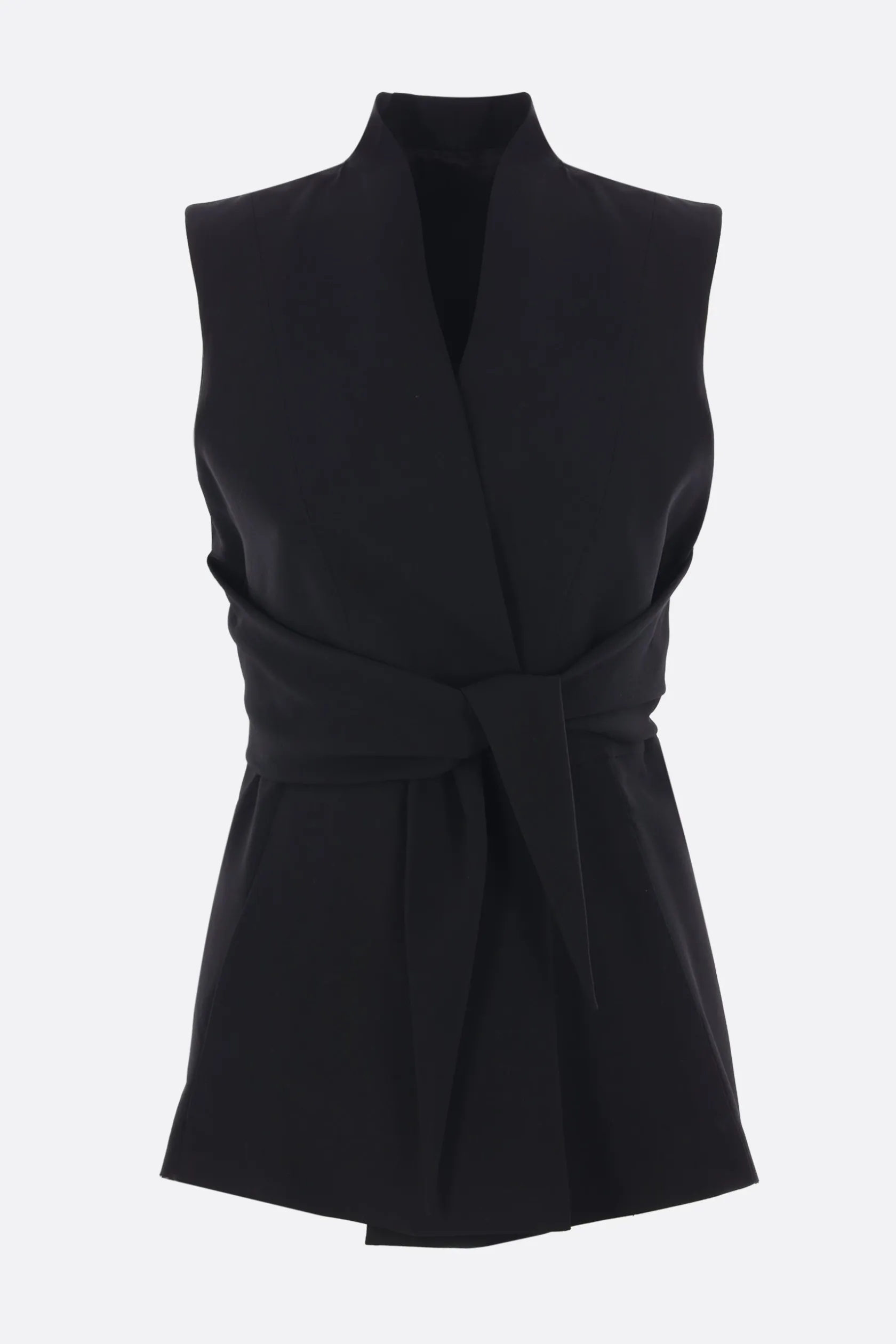 Capispalla>RICK OWENS gilet Strutter in lana Nero