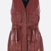 Capispalla>CHLOÉ gilet utilitario in pelle Marrone