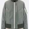 Capispalla>SACAI giubbotto bomber imbottito in nylon e eco shearling Verde