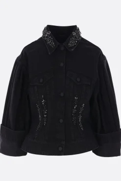 Capispalla>SIMONE ROCHA giubbotto cropped Sculpted in denim Nero