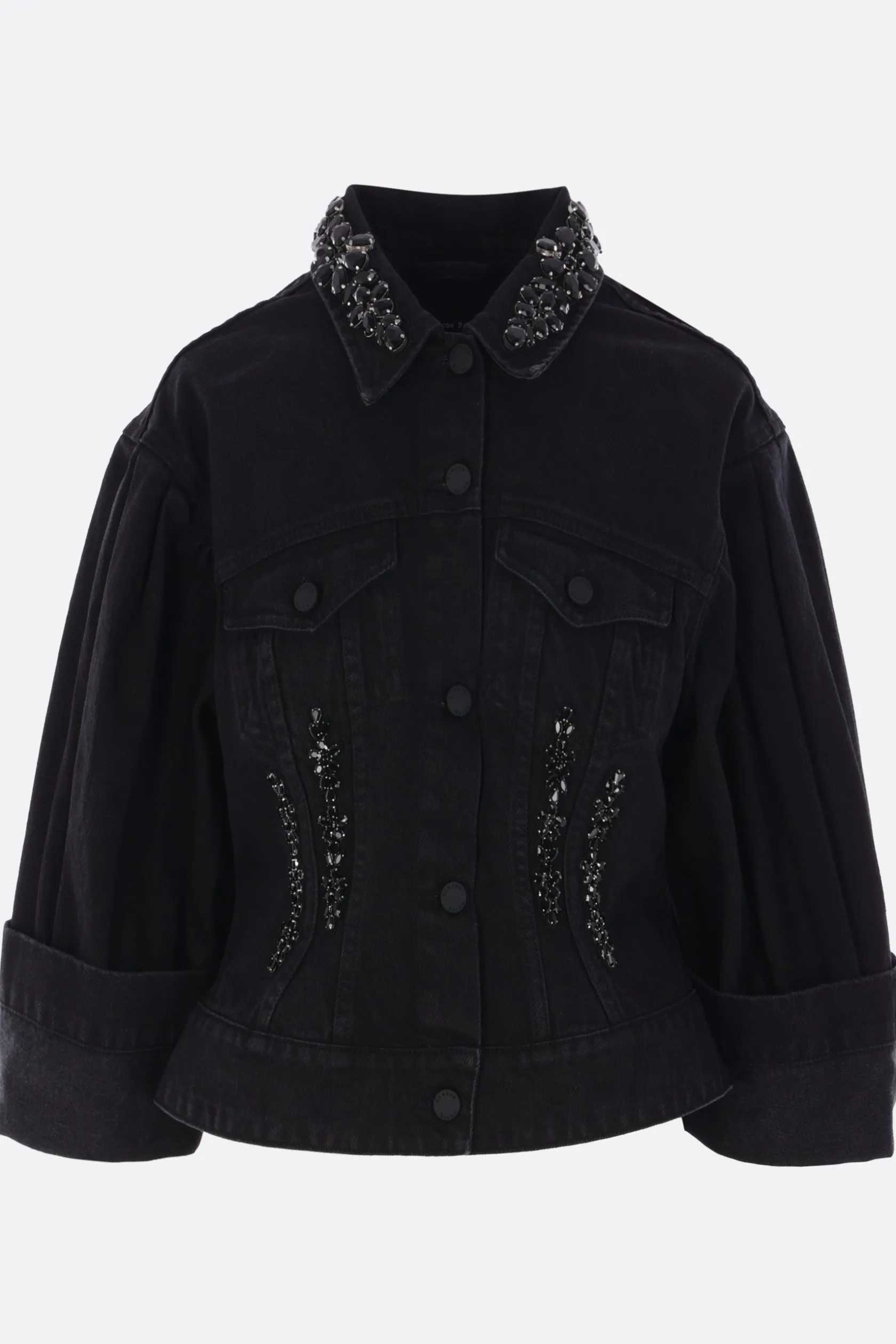 Capispalla>SIMONE ROCHA giubbotto cropped Sculpted in denim Nero