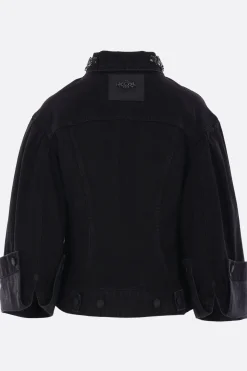 Capispalla>SIMONE ROCHA giubbotto cropped Sculpted in denim Nero