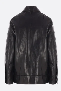 Capispalla>JIL SANDER giubbotto full-zip in pelle Nero