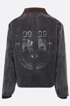 Capispalla>ENFANTS RICHES DEPRIMES giubbotto imbottito Chore in canvas distressed Nero
