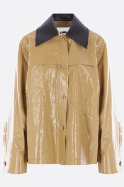 Capispalla>JIL SANDER giubbotto in lino resinato Neutro