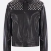 Capispalla>JIL SANDER giubbotto in pelle con borchie Nero