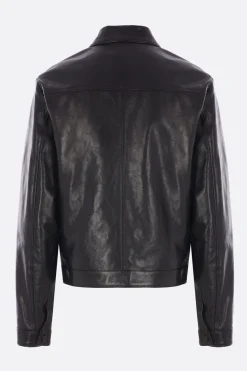 Capispalla>JIL SANDER giubbotto in pelle con borchie Nero