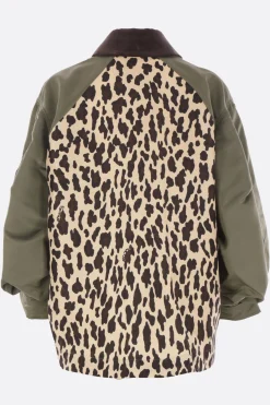 Capispalla>SACAI giubbotto in tela stampata e nylon Marrone