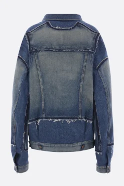 Capispalla>JUNYA WATANABE giubbotto oversize in denim raw-cut Blu
