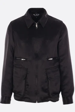 Capispalla>BLACK COMME des GARÇONS giubbotto reversibile in raso e twill Nero