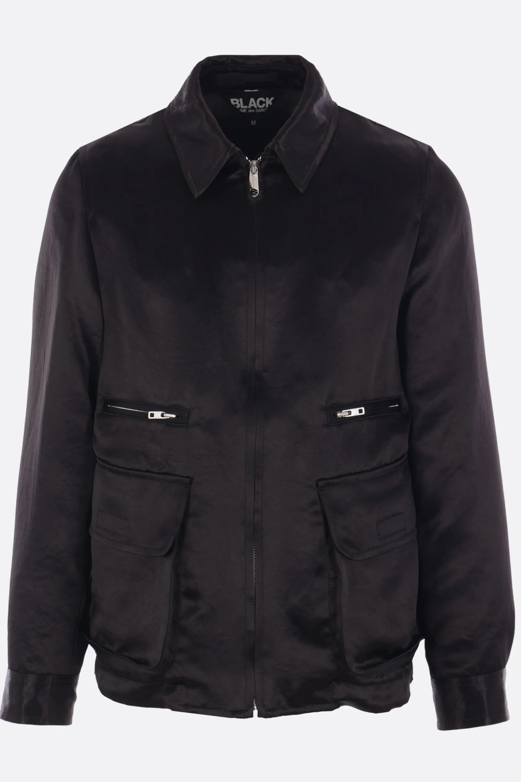 Capispalla>BLACK COMME des GARÇONS giubbotto reversibile in raso e twill Nero