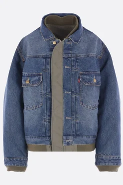 Capispalla>LEVI'S X SACAI giubbotto reversibile in denim e nylon Blu