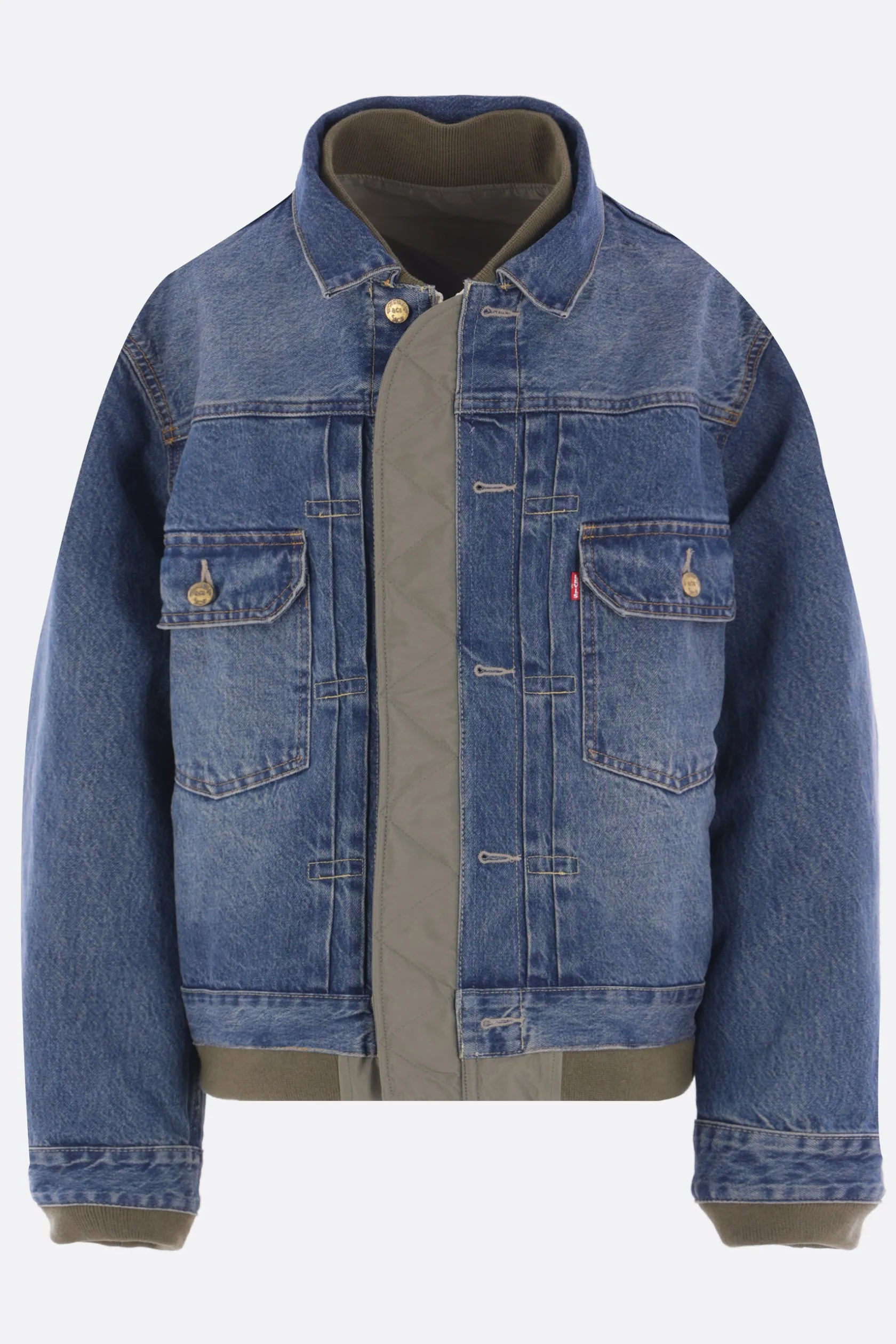 Capispalla>LEVI'S X SACAI giubbotto reversibile in denim e nylon Blu