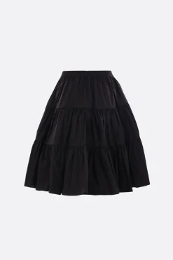 Gonne>CECILIE BAHNSEN gonna a balze Alec in taffetà crinkled Nero