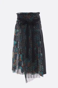 Gonne>TAO COMME DES GARÇONS gonna a portafoglio in popeline e mesh Multicolor