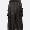 Gonne>SACAI gonna a portafoglio in raso plissé e tweed Multicolor