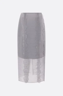Gonne>CECILIE BAHNSEN gonna a tubino Olympia in organza Grigio