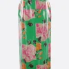 Gonne>ZOMER gonna a tubino Rekina in pelle stampa floreale Verde
