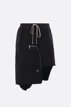 Pantaloni>RICK OWENS DRKSHDW gonna asimmetrica Dracca in canvas Nero