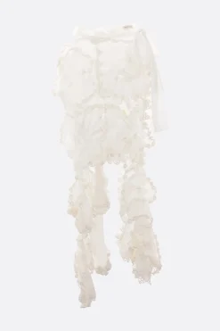 Gonne>ROISIN PIERCE gonna asimmetrica in crêpe e organza Bianco