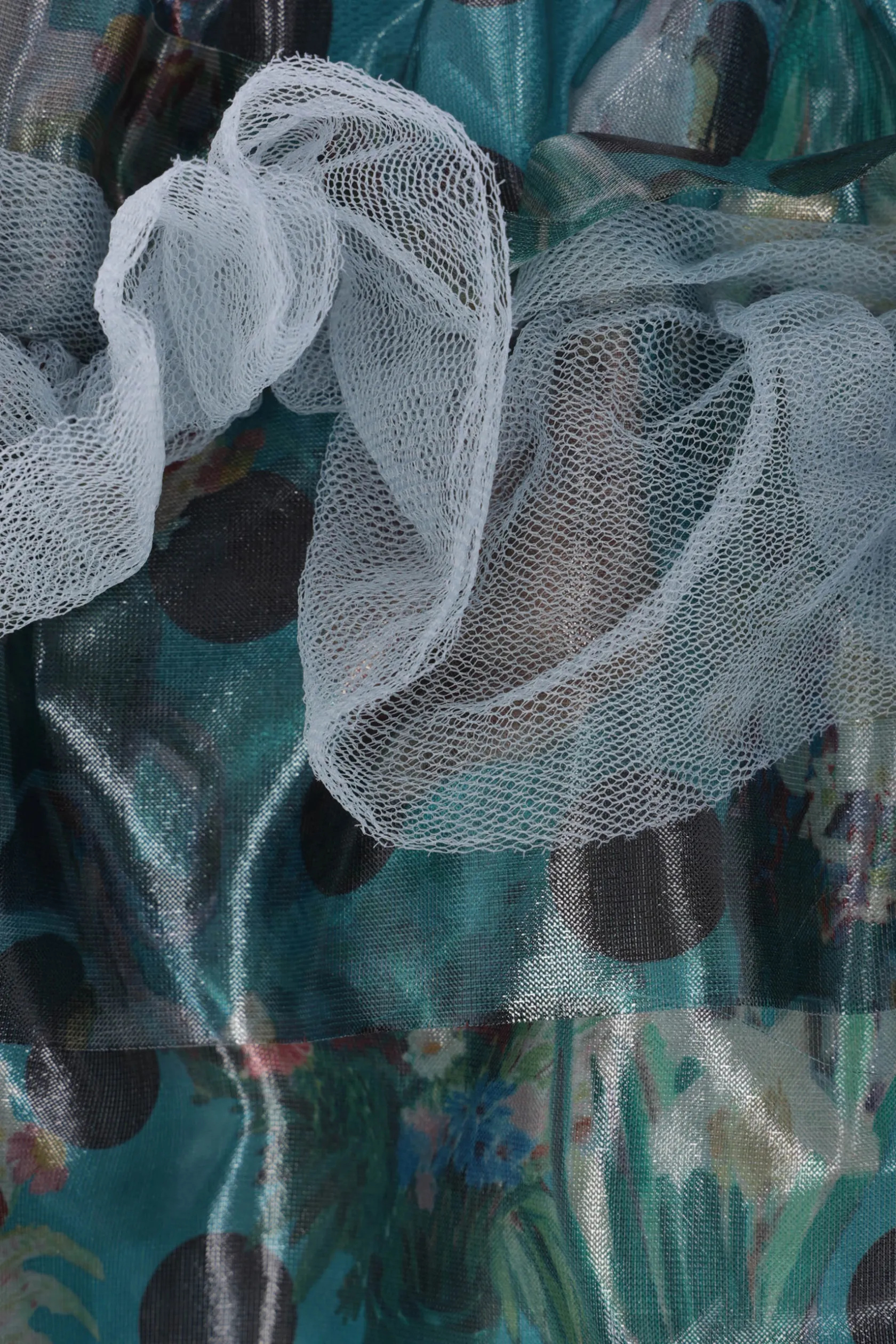 Gonne>TAO COMME DES GARÇONS gonna asimmetrica in nylon stampato e tulle Multicolor