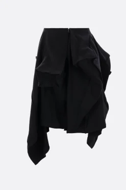 Gonne>YOHJI YAMAMOTO gonna destrutturata in lana Nero